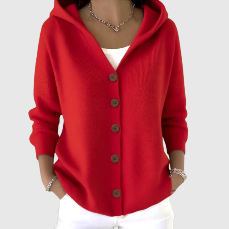 Cardigan Confort à Capuche en Maille