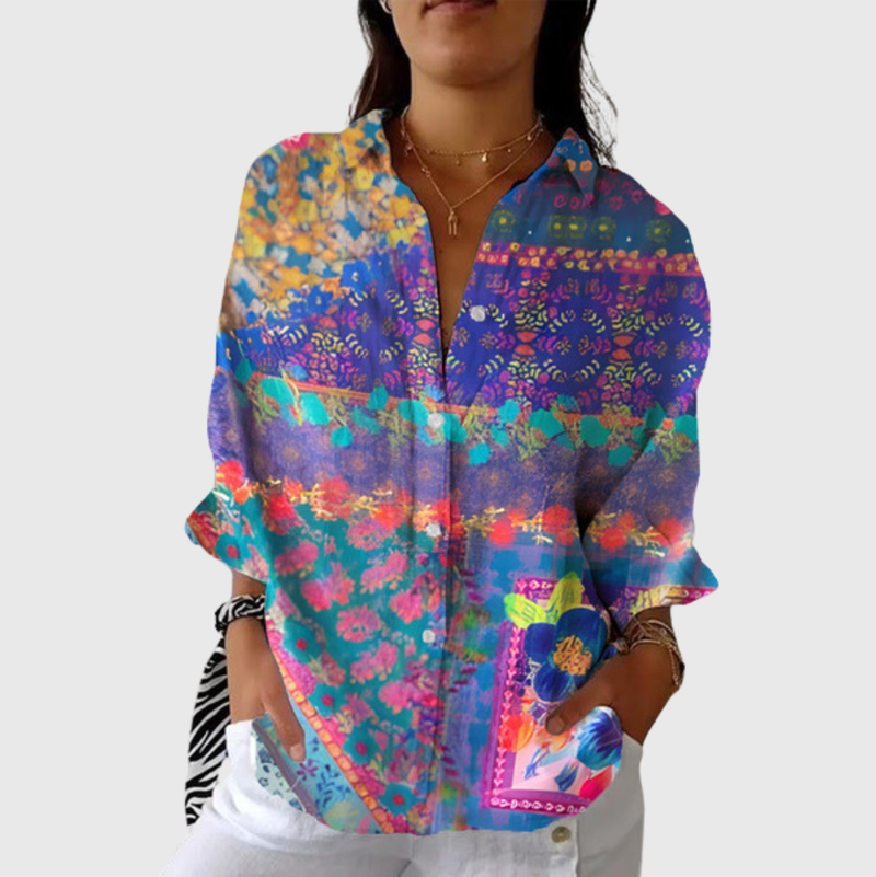 Blouse imprimée légère et colorée