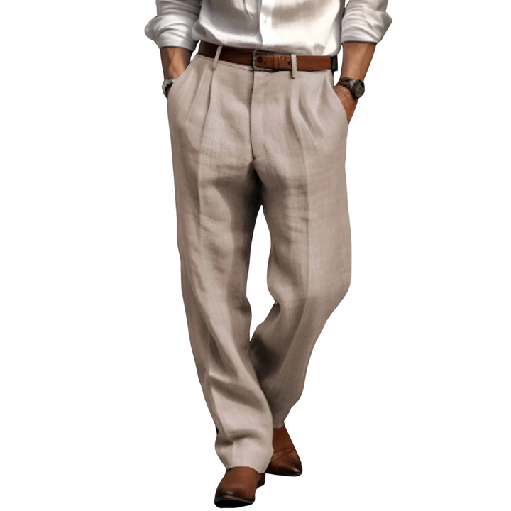 Edmond | Pantalons en Lin Plissés Classiques