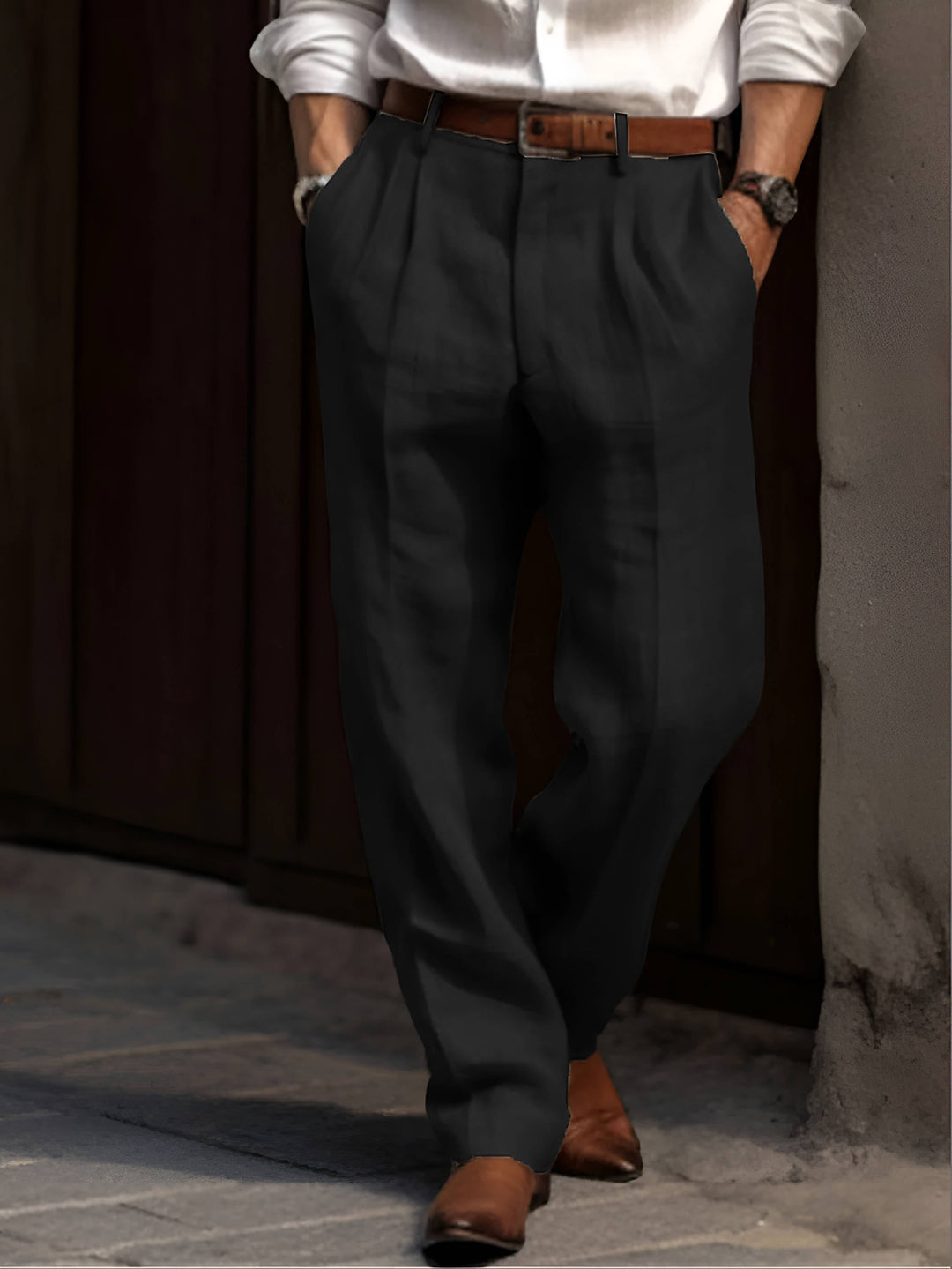 Edmond | Pantalons en Lin Plissés Classiques