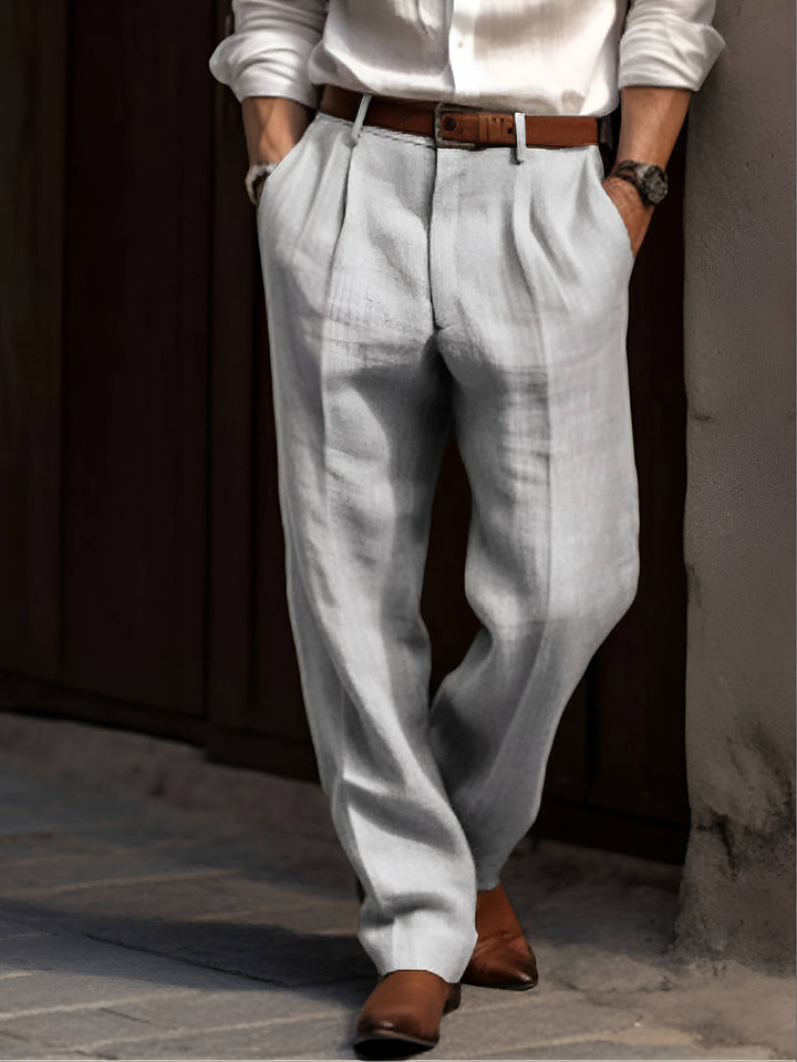 Edmond | Pantalons en Lin Plissés Classiques