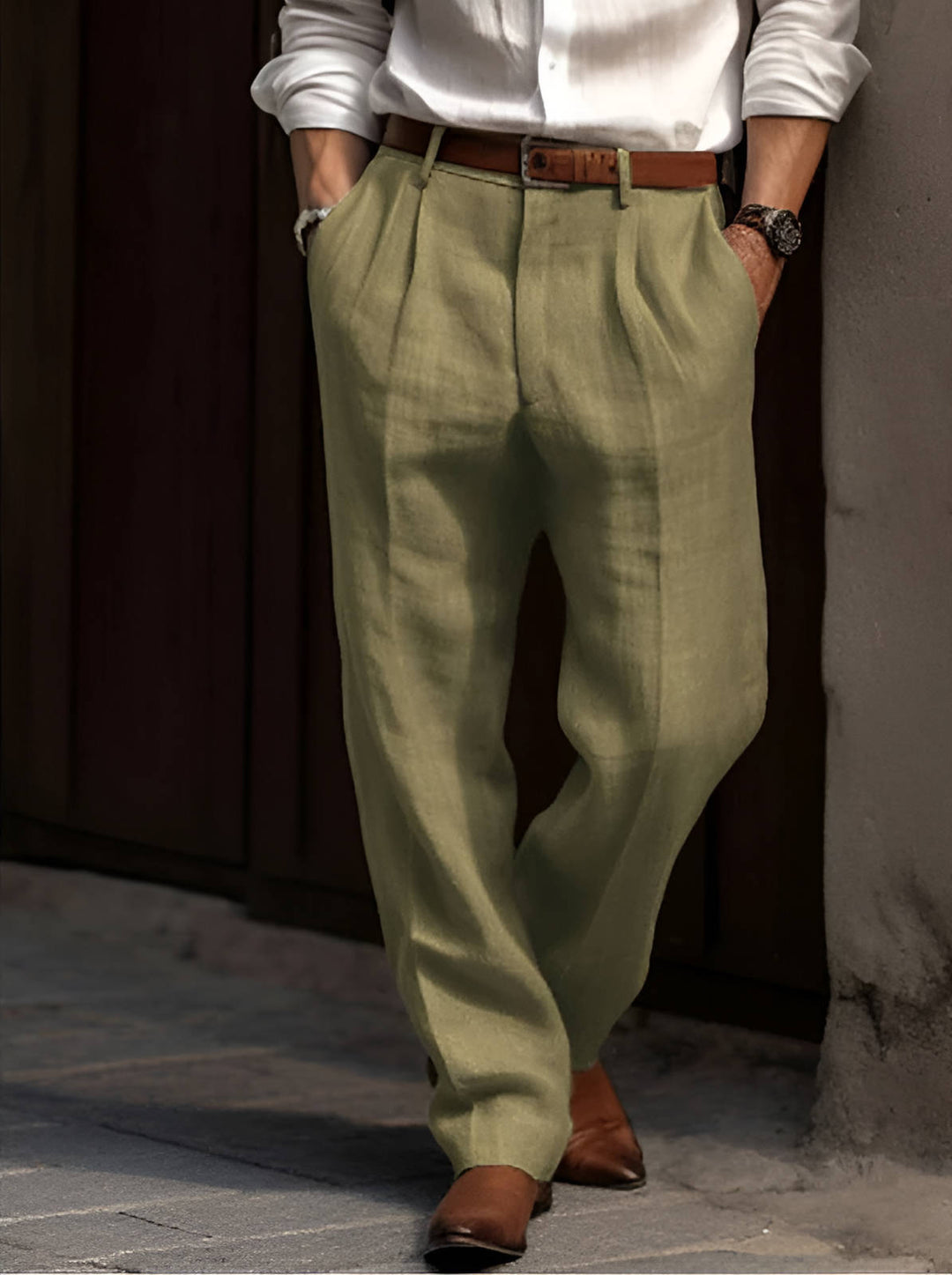 Edmond | Pantalons en Lin Plissés Classiques